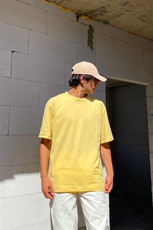 Basic Sarı Oversize Tshirt