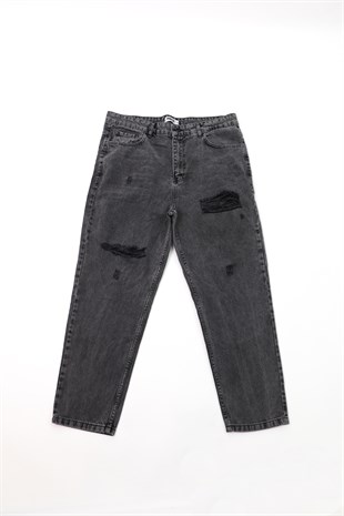 Distressed Antrasit Baggy Jean